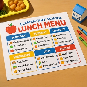 Show details for Kids Lunch Menu - Education