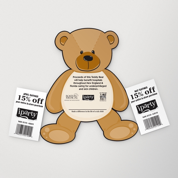 Picture of Teddy Bear with 2 coupons Die cut