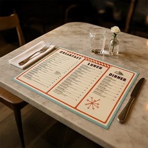 Show details for Disposable / Placemat Menus 