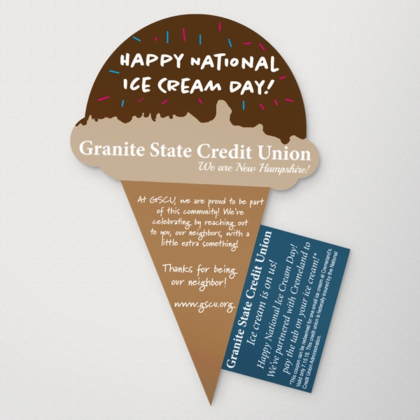 Show details for Ice Cream Cone With 1 Coupon Die Cut